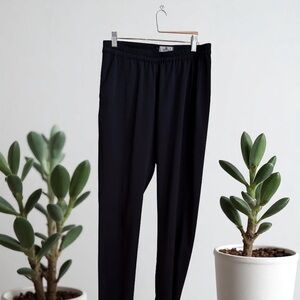 Marine Layer Black Pants small elastic waist slit ankle.